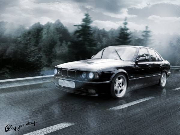 BMW e34 photoshop
